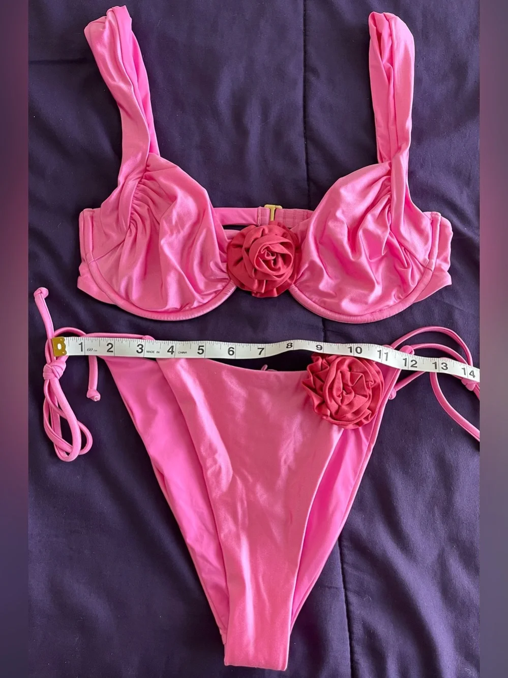 L*Space Bikini Set Stella Top & Lennox Bottom Large Pink Barbiecore Resortwear